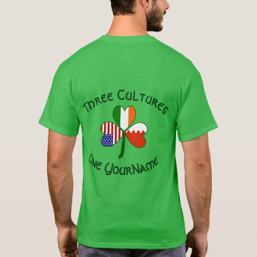 Personalized Bahrain Ireland USA Shamrock Men's Tシャツ (裏面)