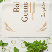 Personalized Bakers Gonna Bake Wheat Rolling Pin  キッチンタオル (折り畳み)