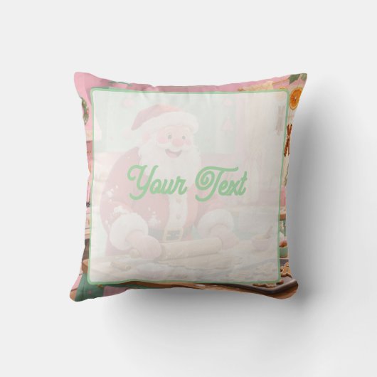 Personalized" Baking Spirits Bright" Christmas クッション (裏面)