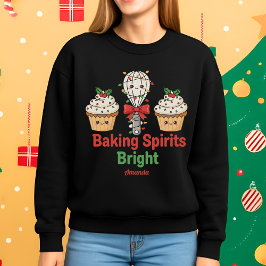 Personalized Baking Spirits Bright Funny Christmas スウェットシャツ