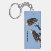 Personalized Bald Eagle Keychain - Add Your Name キーホルダー (正面左)