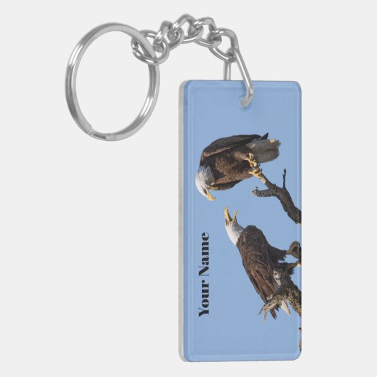 Personalized Bald Eagle Keychain - Add Your Name キーホルダー (正面左)