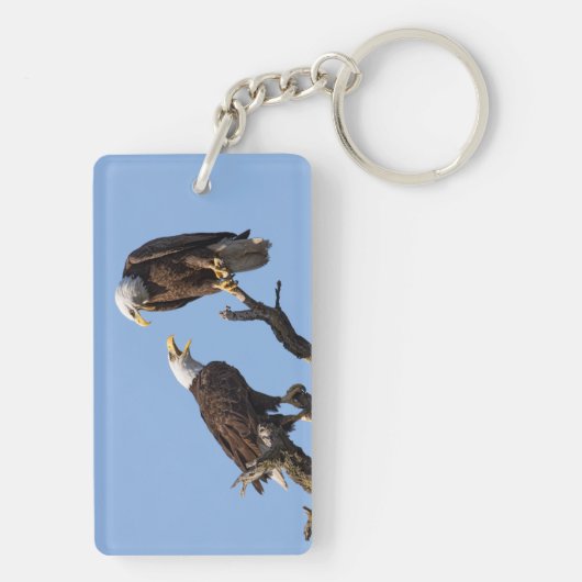 Personalized Bald Eagle Keychain - Add Your Name キーホルダー (裏面)