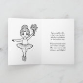 Personalized Ballerina Birthday + Coloring Page カード (内部)