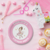 Personalized ballet Ballerina Birthday Party ペーパープレート (パーティー)