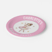 Personalized ballet Ballerina Birthday Party ペーパープレート (アングル)
