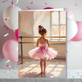 Personalized Ballet Birthday + Coloring Page カード