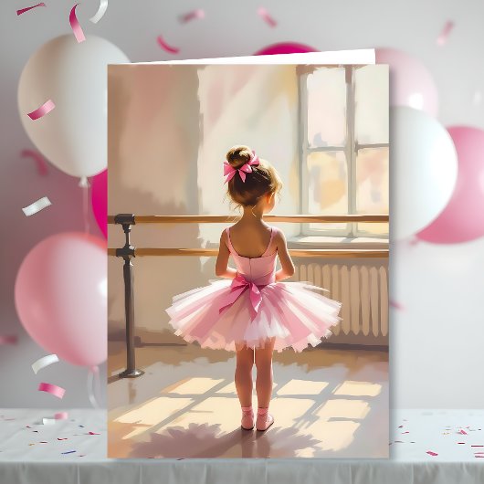 Personalized Ballet Birthday + Coloring Page カード
