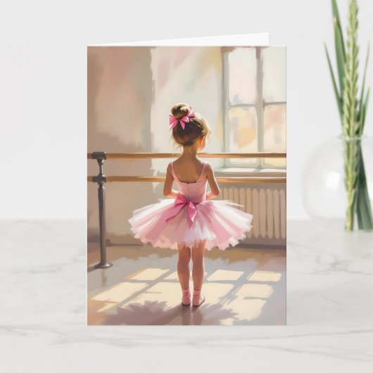 Personalized Ballet Birthday + Coloring Page カード (正面)