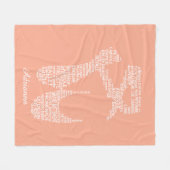 Personalized Ballet Shoe Typography  フリースブランケット (正面(横))