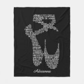 Personalized Ballet Shoe Typography  フリースブランケット (正面)