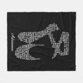 Personalized Ballet Shoe Typography  フリースブランケット (正面(横))