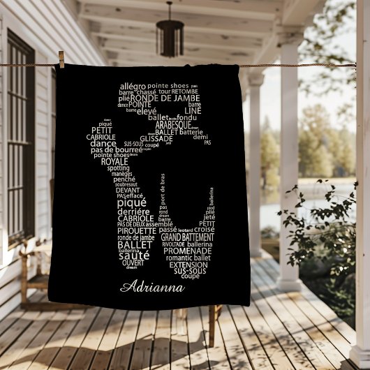 Personalized Ballet Shoe Typography  フリースブランケット