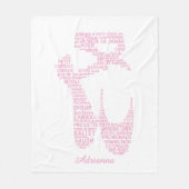 Personalized Ballet Shoe Typography  フリースブランケット (正面)