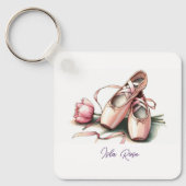 Personalized Ballet Slippers Keychain キーホルダー (正面)