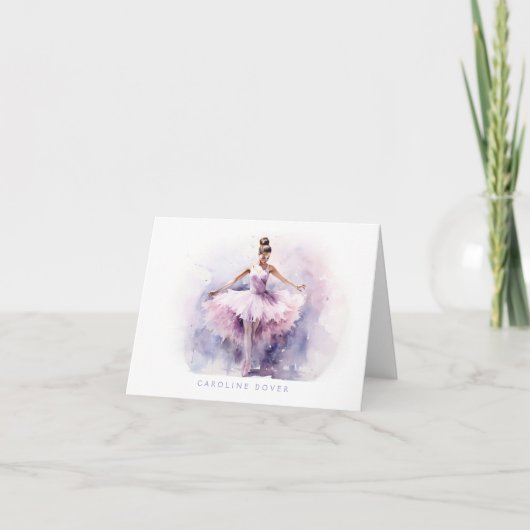 Personalized Ballet Thank You Note Card Stationery サンキューカード (正面)