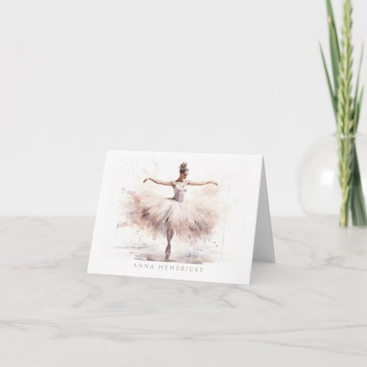Personalized Ballet Thank You Note Card Stationery サンキューカード (正面)