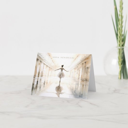 Personalized Ballet Thank You Note Card Stationery サンキューカード (正面)