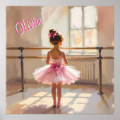 Personalized Ballet themed Ballerina in Pink ポスター (正面)