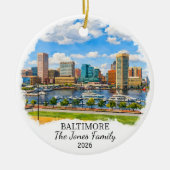 Personalized Baltimore Ornament, Custom Maryland セラミックオーナメント (正面)