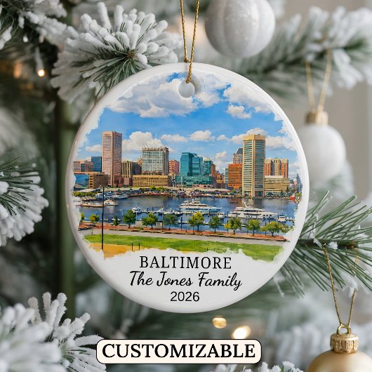 Personalized Baltimore Ornament, Custom Maryland セラミックオーナメント