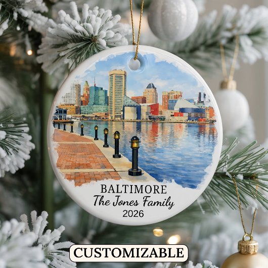 Personalized Baltimore Ornament, Custom Maryland セラミックオーナメント