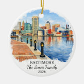 Personalized Baltimore Ornament, Custom Maryland セラミックオーナメント (正面)