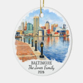 Personalized Baltimore Ornament, Custom Maryland セラミックオーナメント (左)
