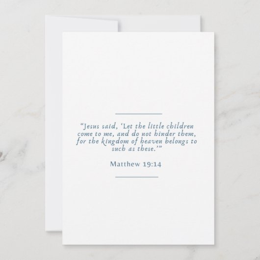 Personalized Baptism Ceremony Baby Boy  招待状 (裏面)