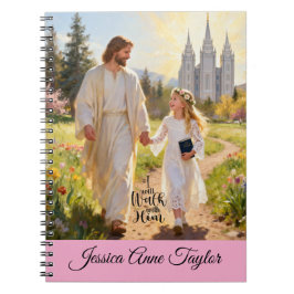 Personalized Baptism Journal for Girls ノートブック