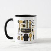 Personalized Barber Tools Custom Name Coffee Mug マグカップ (左)