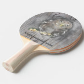 Personalized Barn Wood Owl Rustic Farm Natural  卓球ラケット (正面アングル)
