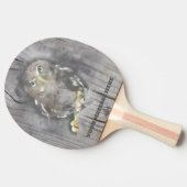 Personalized Barn Wood Owl Rustic Farm Natural  卓球ラケット (横)