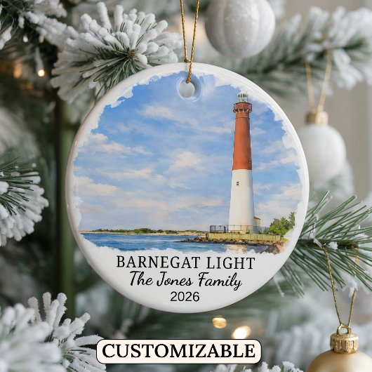 Personalized Barnegat Light, Custom New Jersey セラミックオーナメント