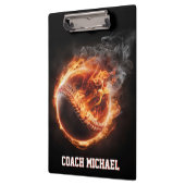 Personalized  Baseball Ball on Fire クリップボード (左)