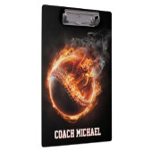 Personalized  Baseball Ball on Fire クリップボード (右)
