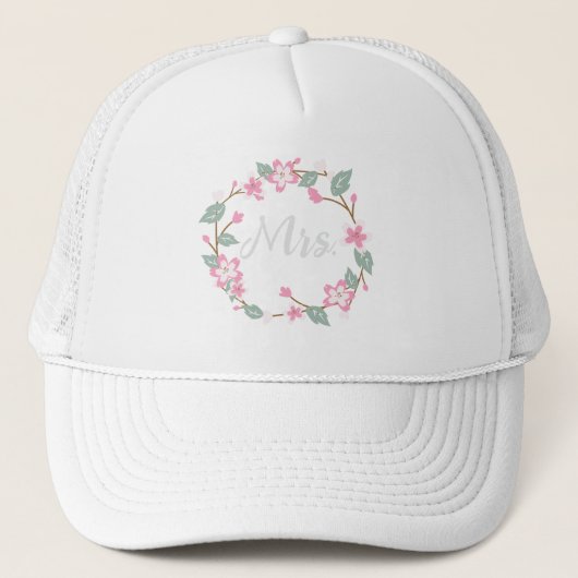 Personalized Baseball Cap - Floral Wreath Design キャップ (正面)
