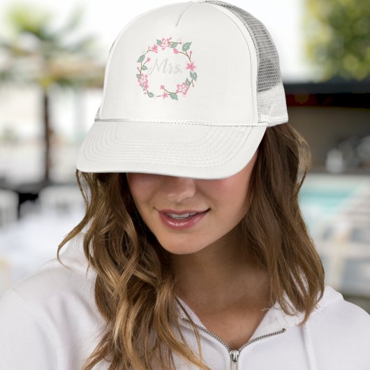 Personalized Baseball Cap - Floral Wreath Design キャップ