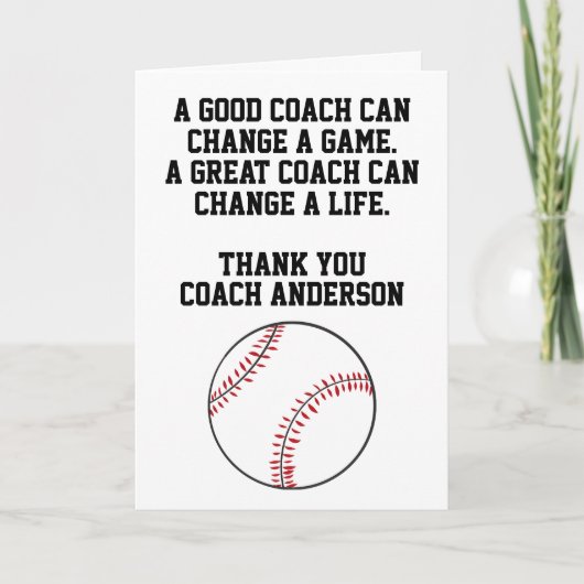 Personalized Baseball Coach From Team Players カード (正面)