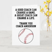 Personalized Baseball Coach From Team Players カード (黄色い花)