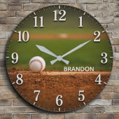 Personalized Baseball Field Custom Name ラージ壁時計