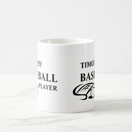 Personalized Baseball Lover Mug コーヒーマグカップ (中央)