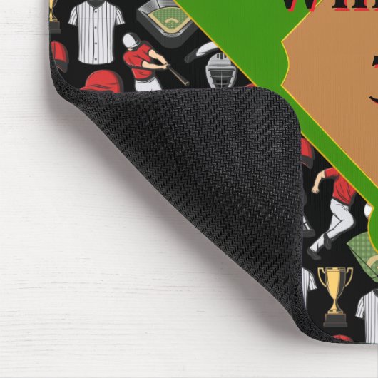 Personalized Baseball Mousepad マウスパッド (コーナー)