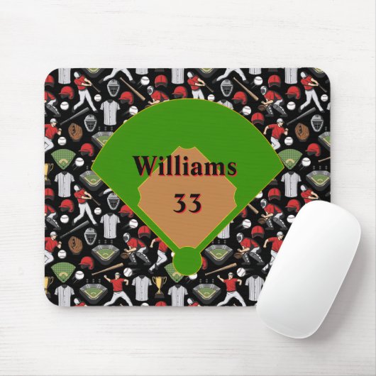 Personalized Baseball Mousepad マウスパッド (マウス)
