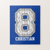 Personalized Baseball Number 8 ジグソーパズル (縦)