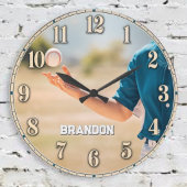 Personalized Baseball Pitcher Custom Name ラージ壁時計