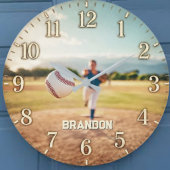 Personalized Baseball Pitcher Custom Name Player ラージ壁時計