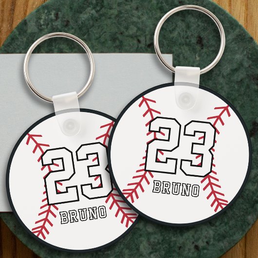 Personalized Baseball Player Name & Number キーホルダー