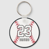 Personalized Baseball Player Name & Number キーホルダー (正面)
