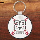 Personalized Baseball Player Name & Number キーホルダー (正面)